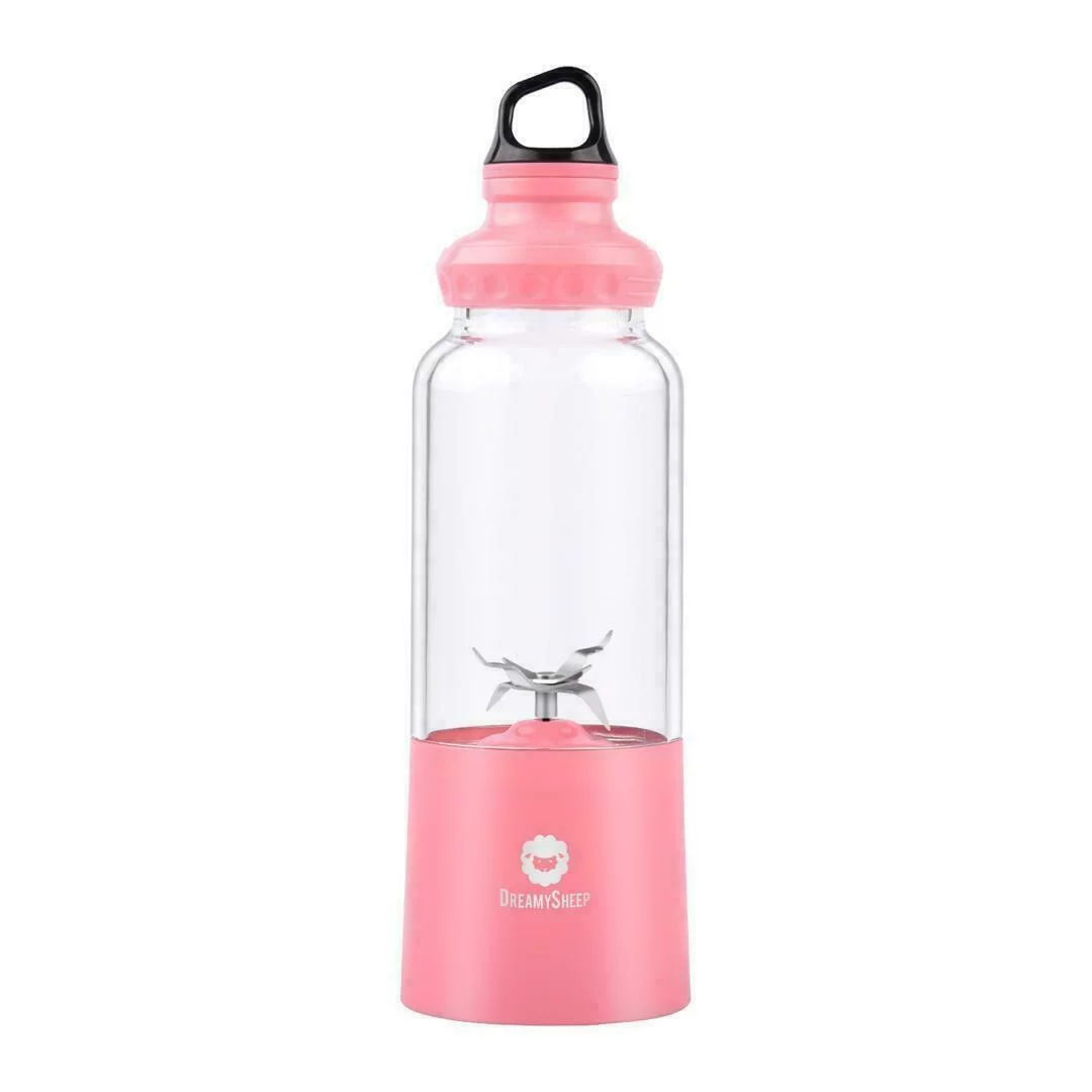 Dreamy Sheep Portable Blender 17oz, USB Rechargeable Powerful Electric Personal Blender for Shakes and Smoothies, Pink