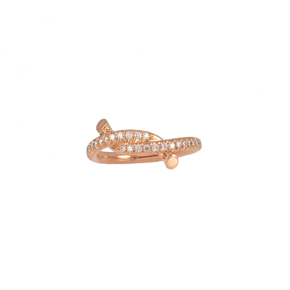 Cartier Entrerace Ring 18K Rose Gold Diamond B4094949