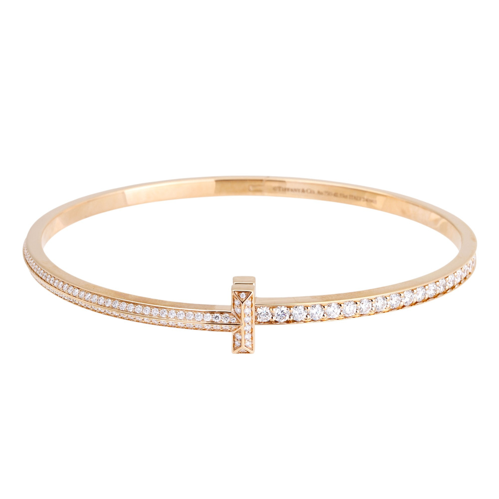 Tiffany & Co. Tiffany T Bracelet 18K Rose Gold Diamond 73124395