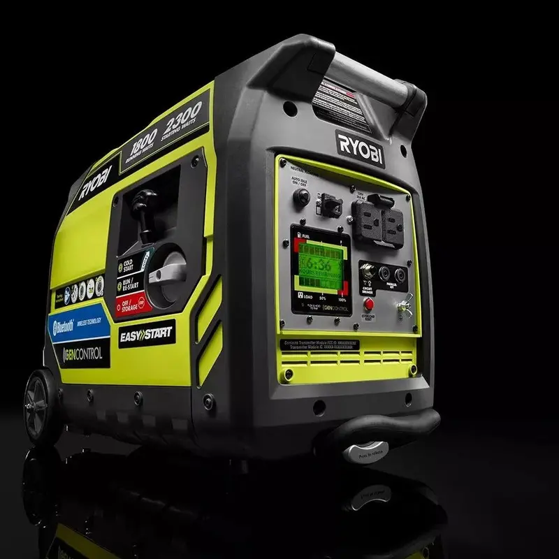 Ryobi 2300W Bluetooth-Enabled Inverter Generator – Ultra-Quiet, Portable, CARB-Compliant Gas Power Source
