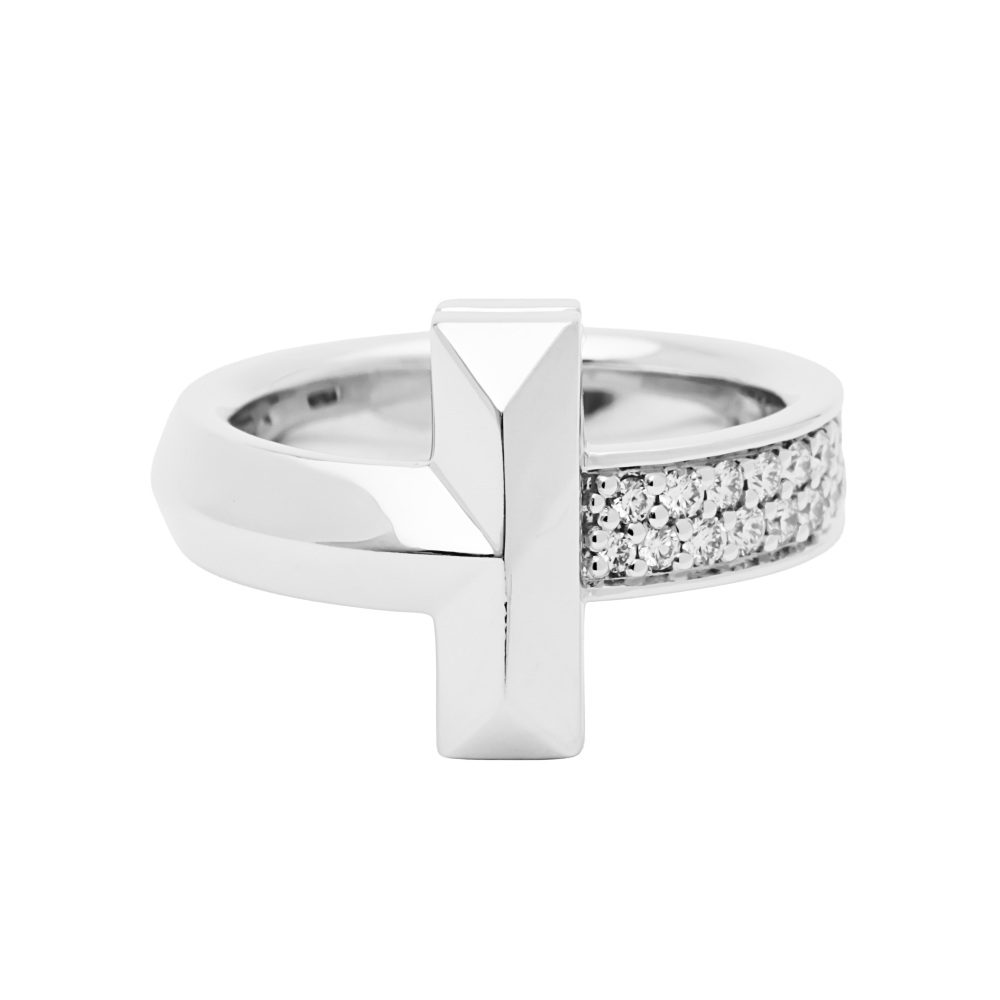 Tiffany & Co. Tiffany T Ring 18K White Gold Diamond