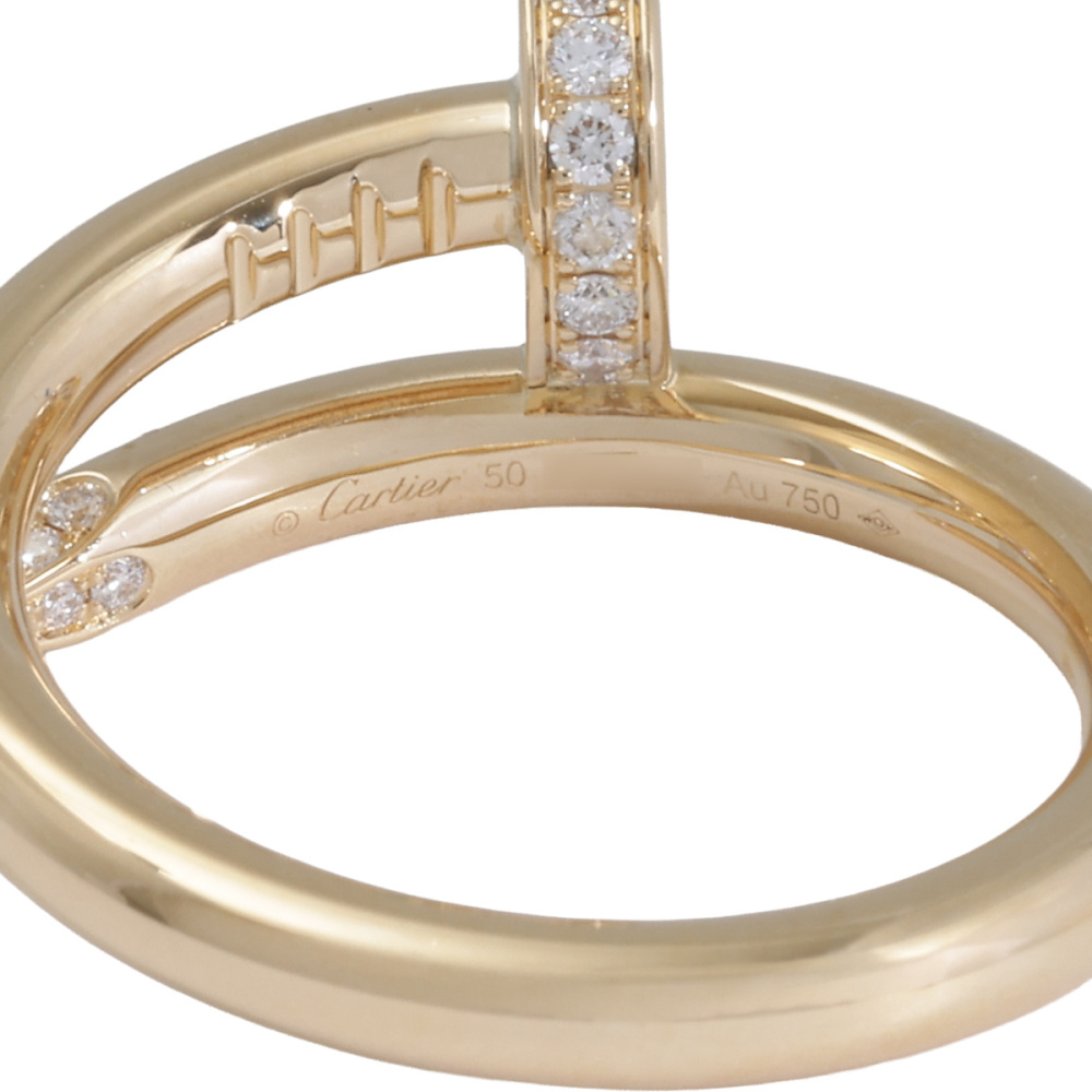 Cartier Juste un Clou Classic Model Diamond Ring 18K Yellow Gold B4216900