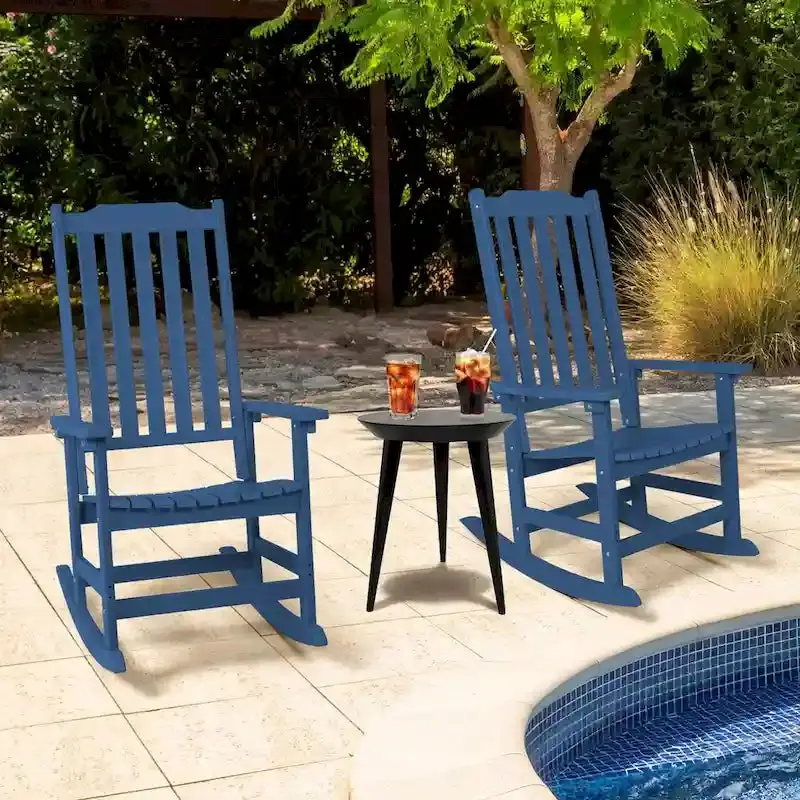 Vrakae All-Weather Rocking Chairs – High-Back Patio Pair with UV-Resistant Construction
