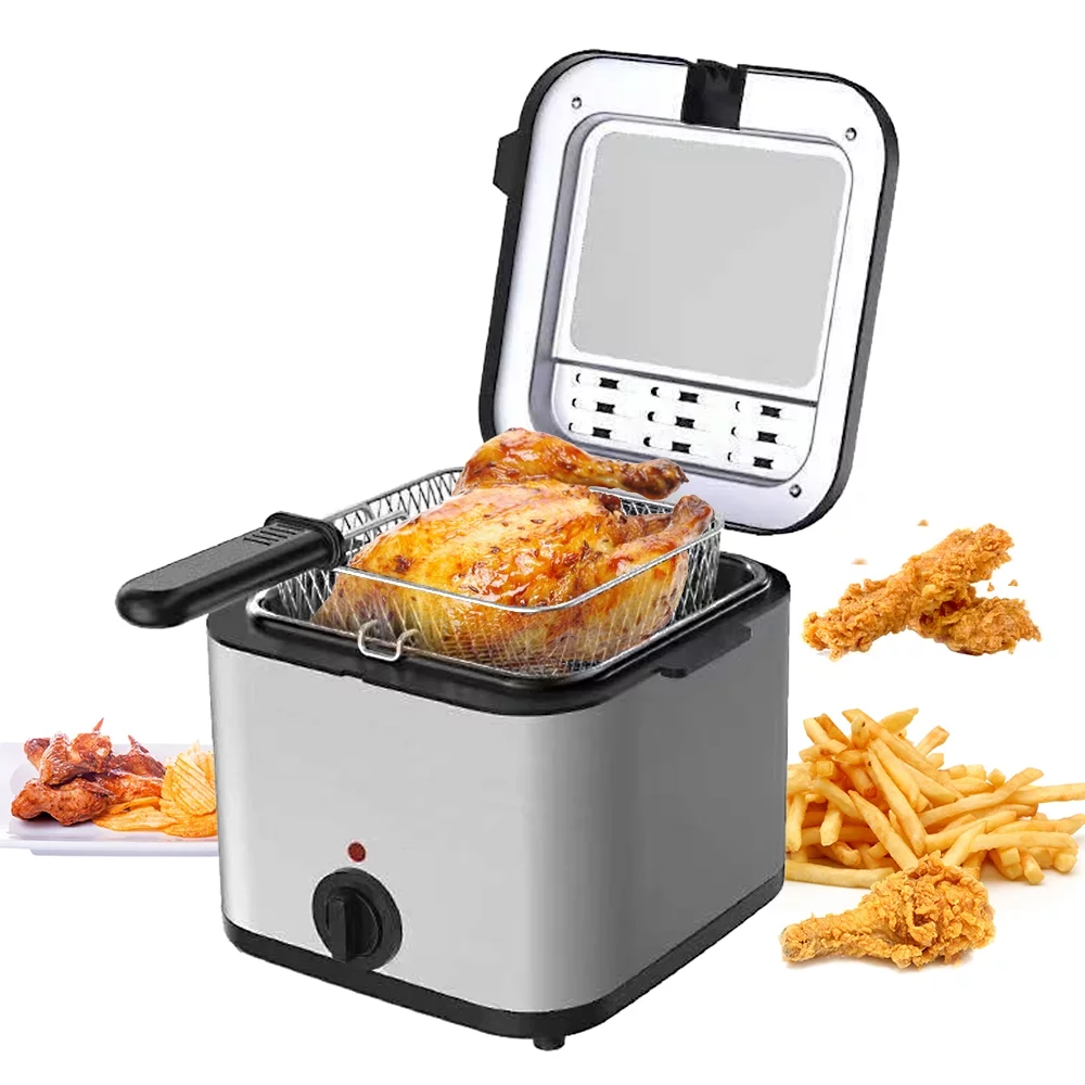2.5L Electric Fryer Household S 1000W High Power Multiple Function Stainless Steel Fryer Kebab French Fries Machine