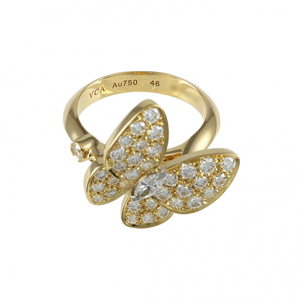 Van Cleef & Arpels Fauna de Papillon Ring 18K Yellow Gold Diamond VCARP3DQ00