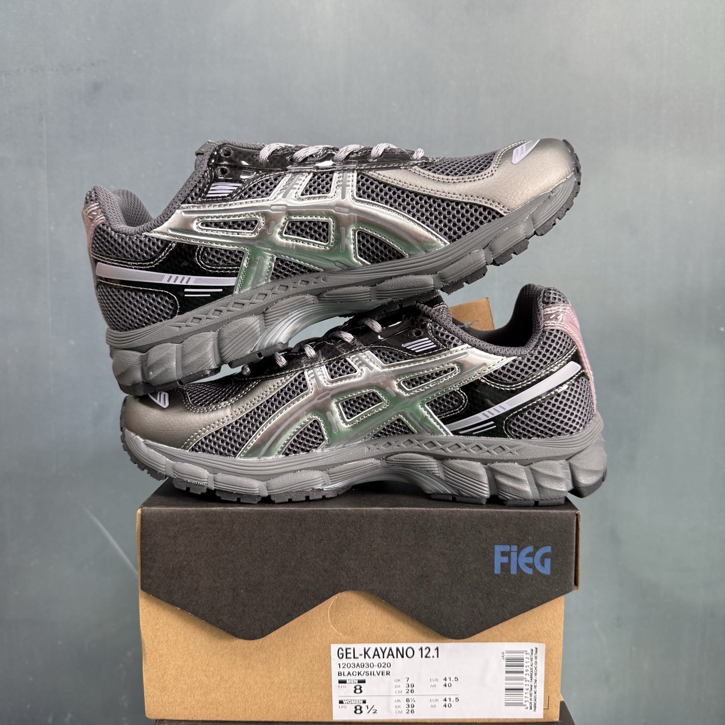 ASICS GEL-KAYANO 12.1 Running Shoes Black/Silver