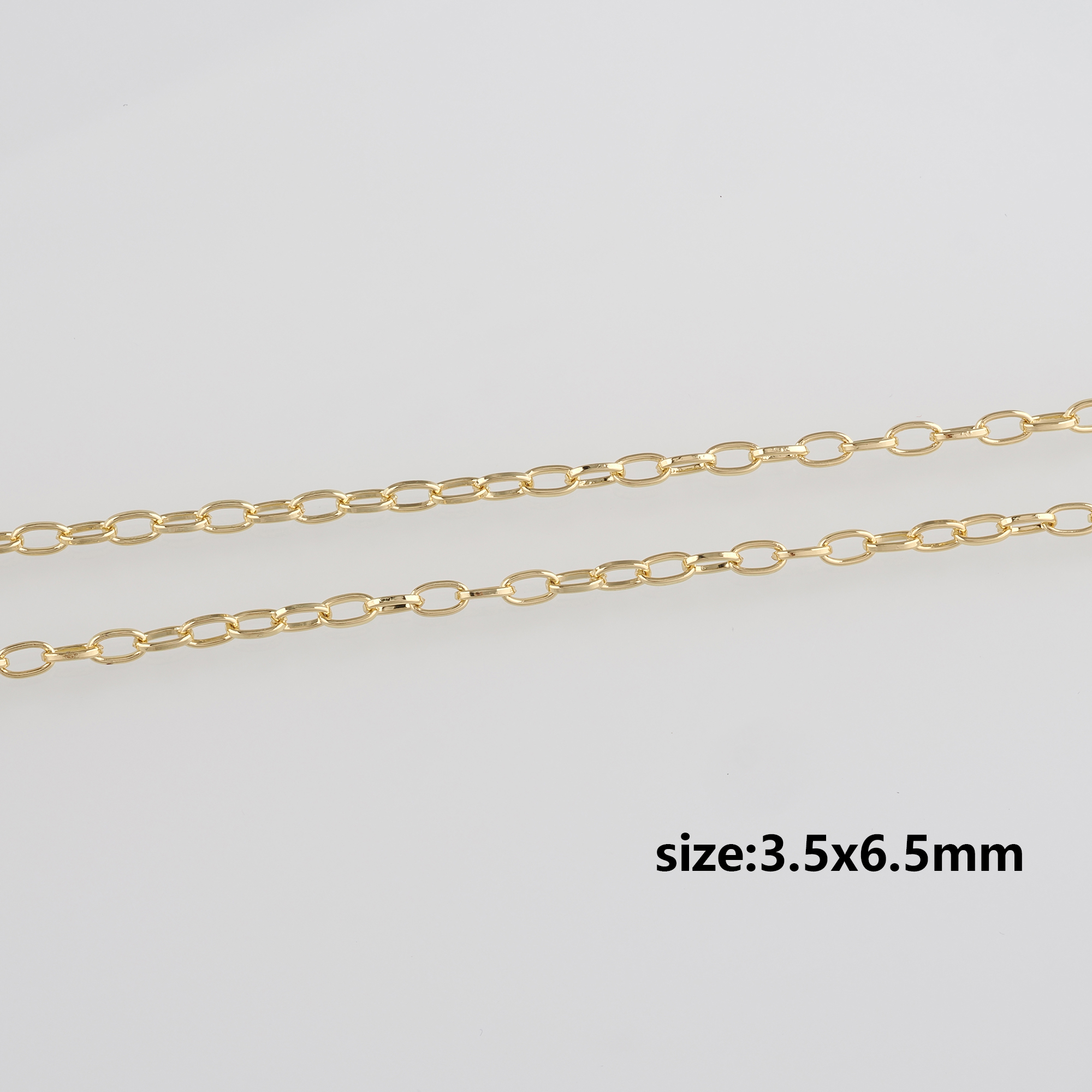 18K Gold Filled Paper Clip Chain Necklace,Dainty Link Chain,Gold Oval Chain Necklace for DIY Jewelry Making Supply