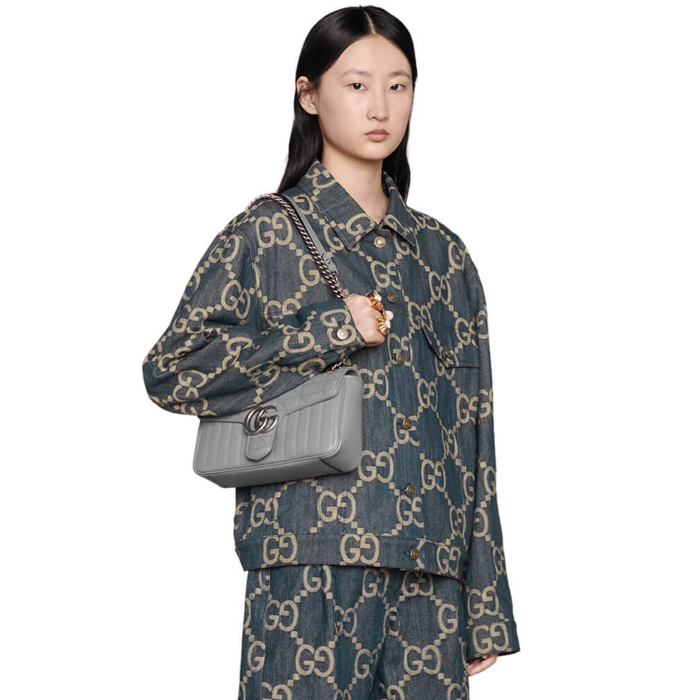 Gucci GG Marmont Small Shoulder Bag Grey