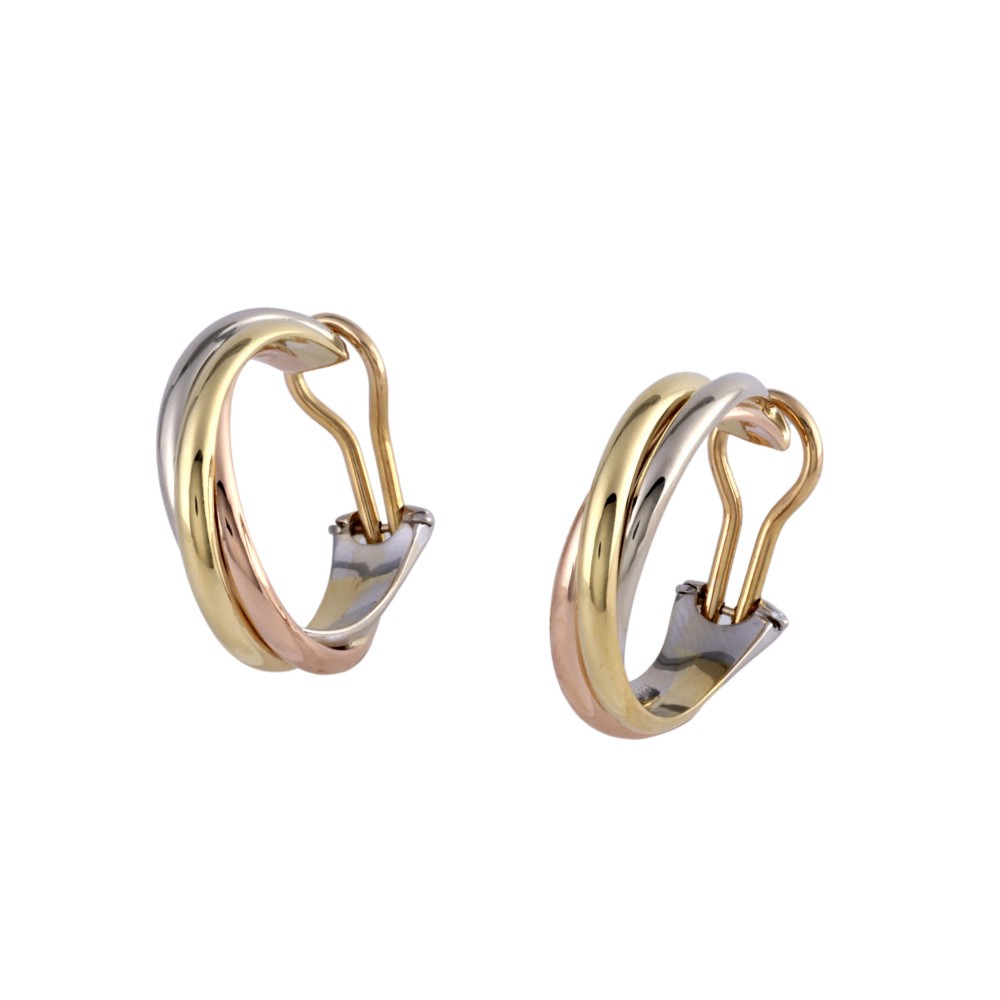 Cartier Trinity Earrings Tri-Gold