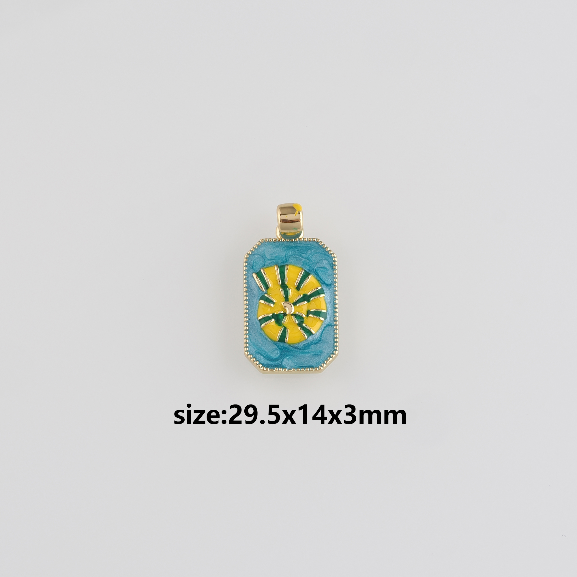18K Gold Filled Conch Shell Pendant,Enamel Ocean Shell Charm Earrings Necklace for DIY Jewelry Making Supply