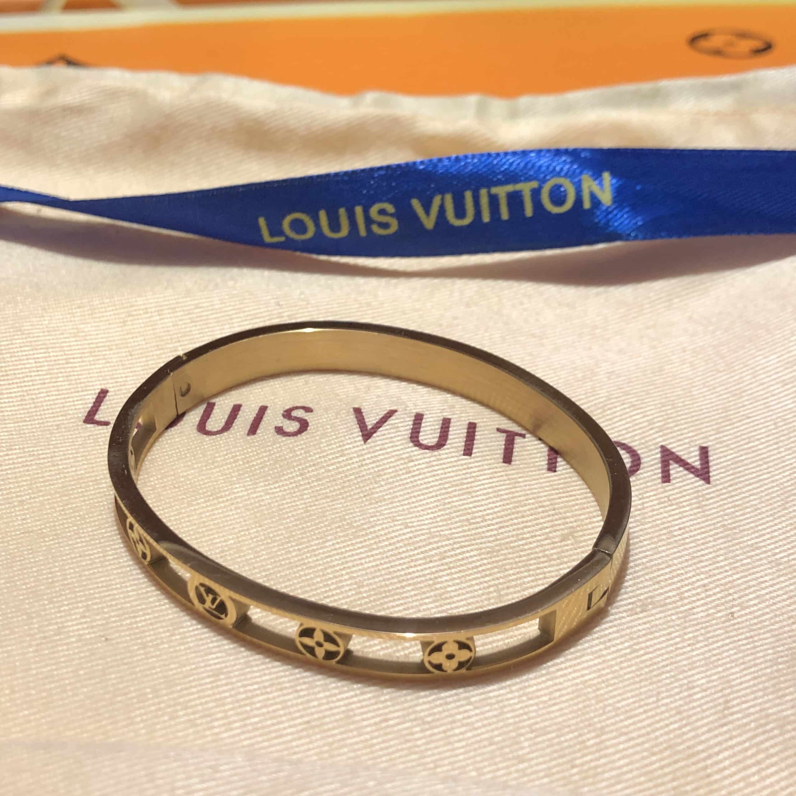 Louis Vuitton Monogram Cuff Gold Bracelets