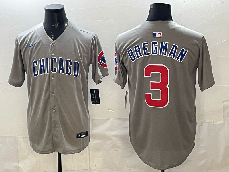 Men's Chicago Cubs Alex Bregman #3 Gray Limited Player Jersey