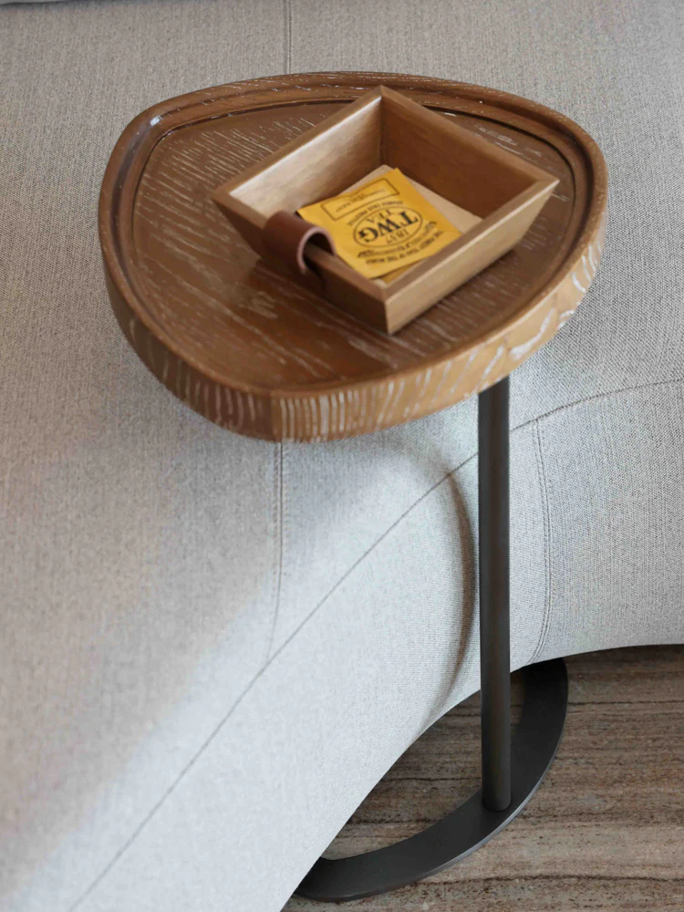 YA035 - Danish Vintage Pine Side Table- Solid Wood Sofa Side Table, Living Room Storage, Bedside Small Coffee Table