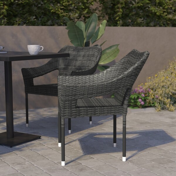 All Weather Commercial Grade PE Rattan Stacking Patio Chairs