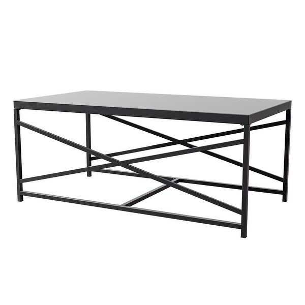 Cozywor Outdoor Patio Coffee Table,Outdoor Rectangular Metal Table for Deck,Porch,or Poolside,AllWeatherResistance