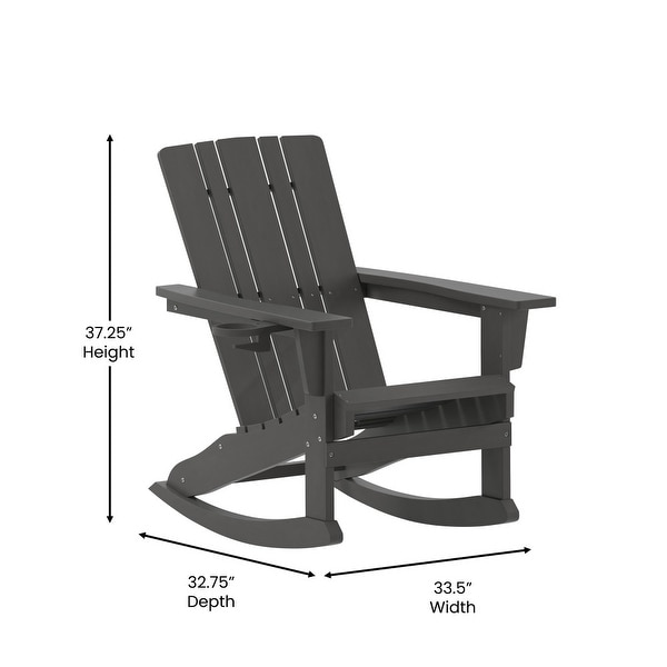 AllWeather Rocking Adirondack Chair with Swiveling Cupholder