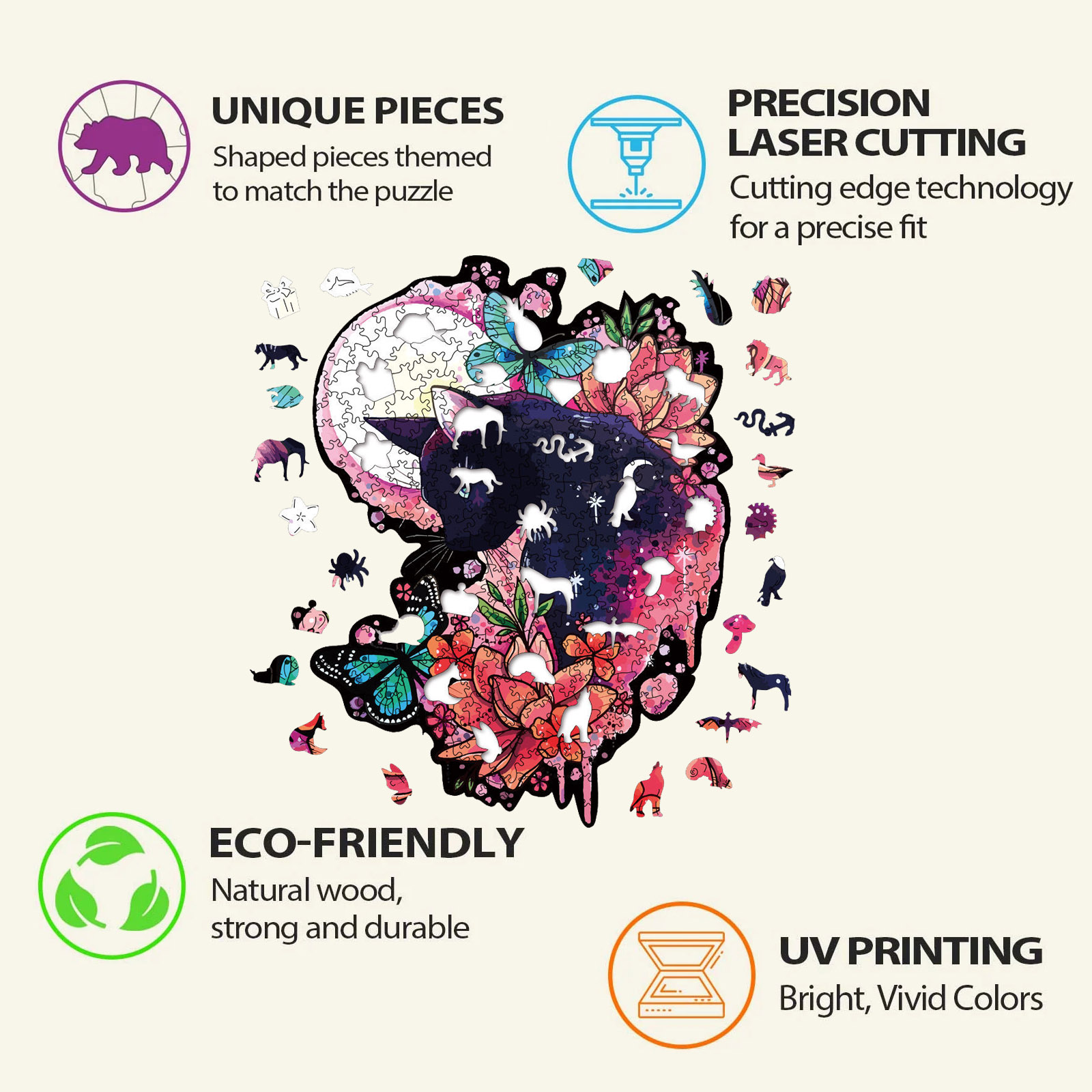 Animal Wooden Puzzle-Lovely Cat