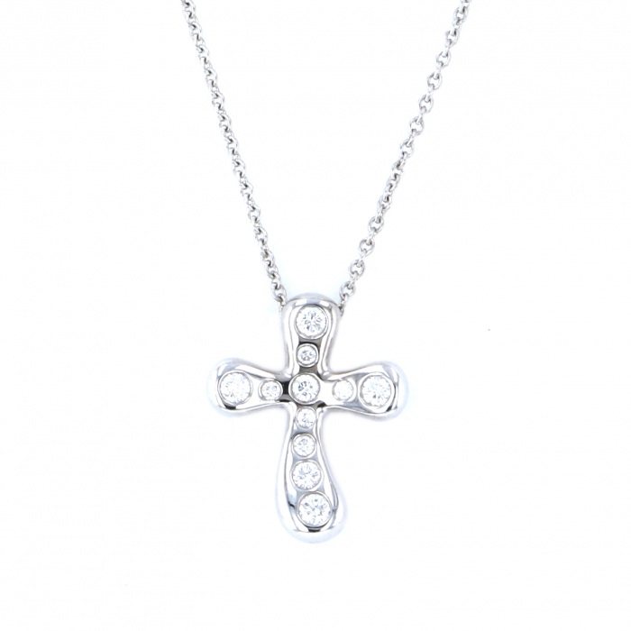 Tiffany & Co. Tiffany Elsa Peretti Cross Necklace PT950 Platinum