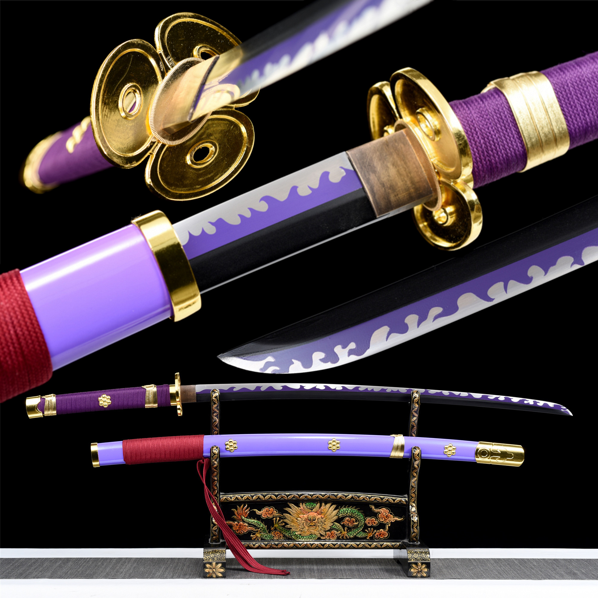 Purple Enma Katana – One Piece, High-Carbon Steel, Full Tang