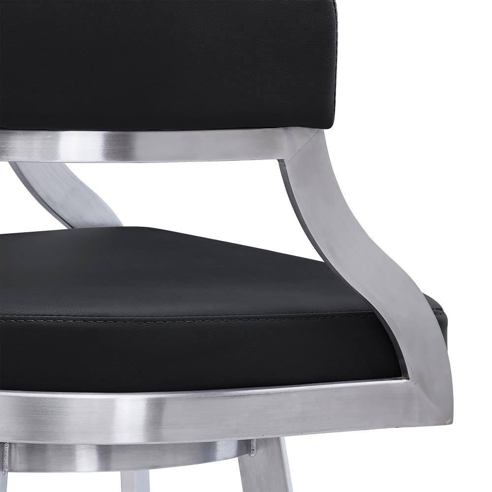 Armen Living Saturn Bar Stool, 30x22 Height, Black