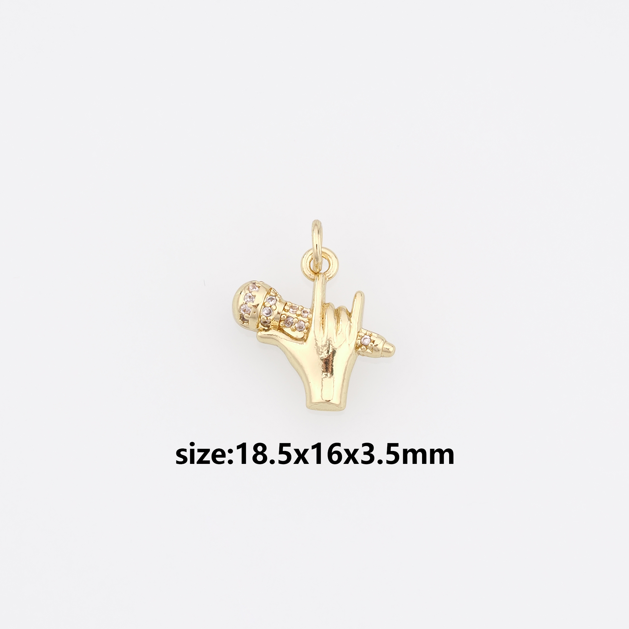 18K Gold Filled Microphone Pendant,Singer Music Charm,Microphone  Earrings Necklace for DIY Jewelry Making Supply