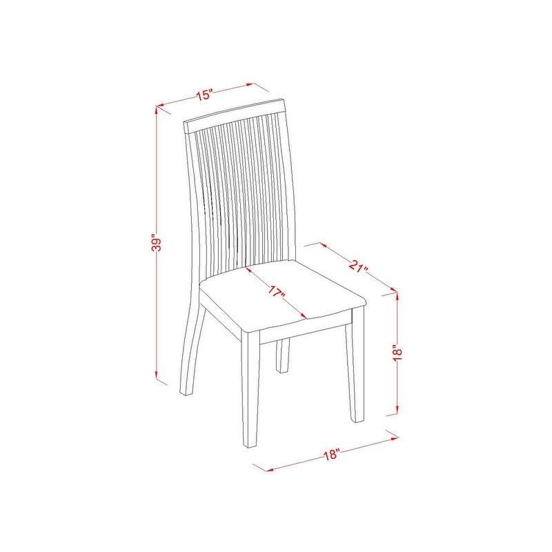 East West Furniture Set of 2 Chairs IPC-MAH-W Ipswich Dining Chair with Slatted Back in Mahogany Finish