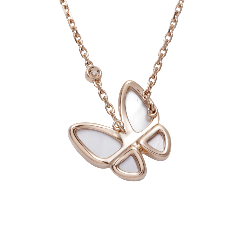 Van Cleef & Arpels Fauna de Papillon Necklace 18K Rose Gold VCARO8FO00