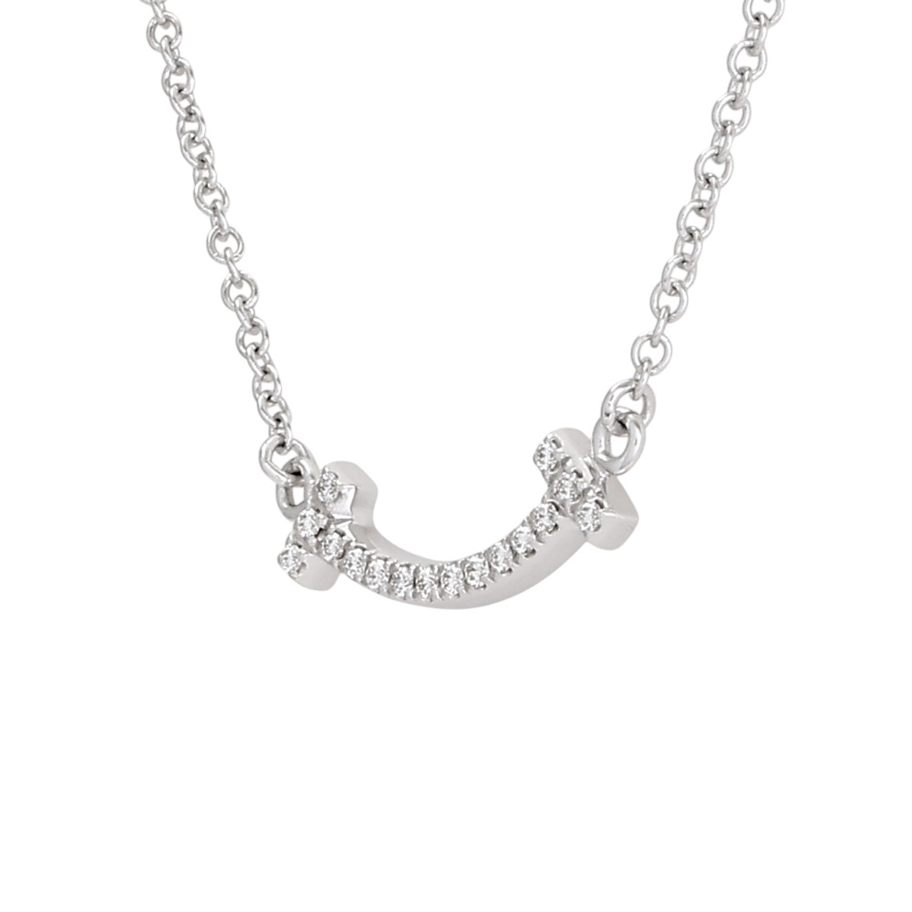 Tiffany & Co. Tiffany T Smile Necklace 18K White Gold Diamond 62617799