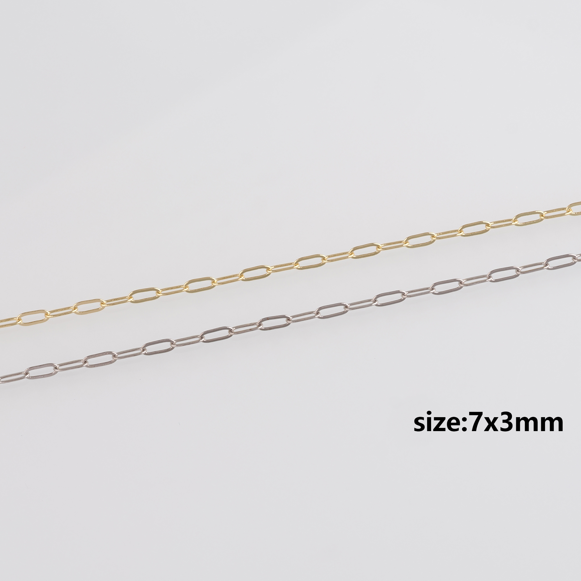 18K Gold Filled Paper Clip Chain Necklace,Dainty Link Chain,Gold Oval Chain Necklace for DIY Jewelry Making Supply