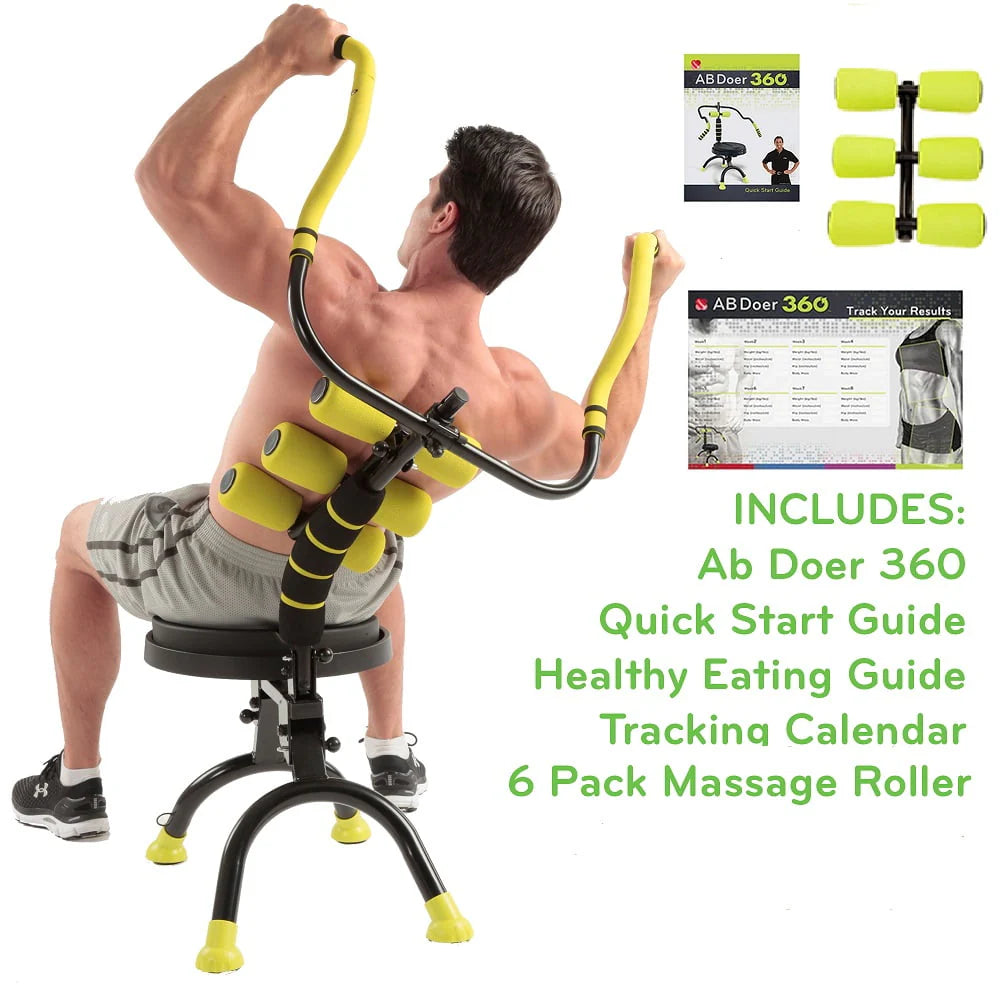 2026 Doer 360 Fitness System with 6 Pack Back Roller Provides an Abdominal and Total Body Workout with Aerobics to Burn Calories and Work Muscles Simultaneously.