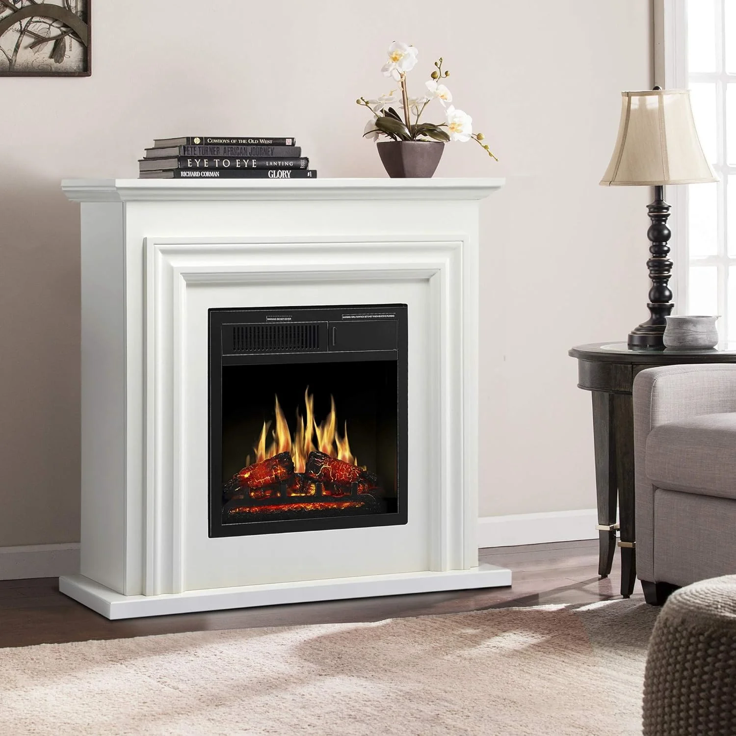 36 Inch Electric Fireplace Mantel Wooden Surround Firebox M1804