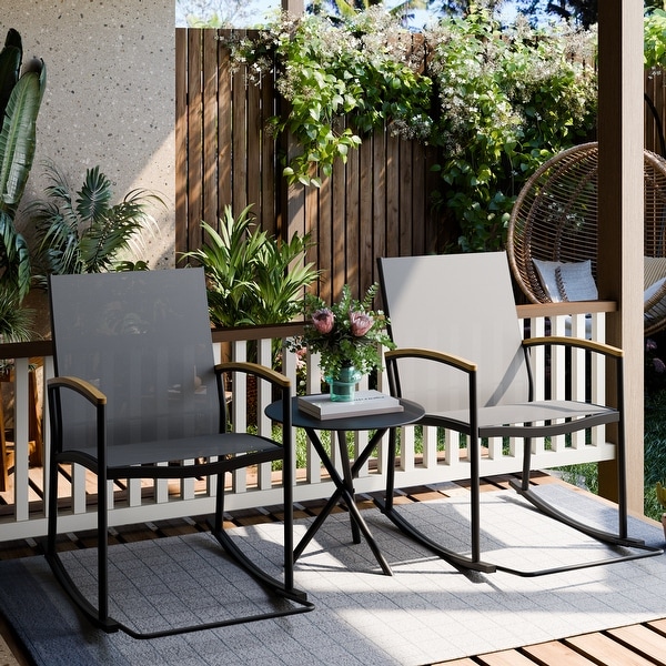 Futzca 3Piece Patio Bistro Sets,Two Chairs with Coffee Table