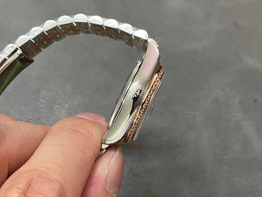 DATEJUST 31MM PINK GOLD STEEL CHOCOLATE DIAL