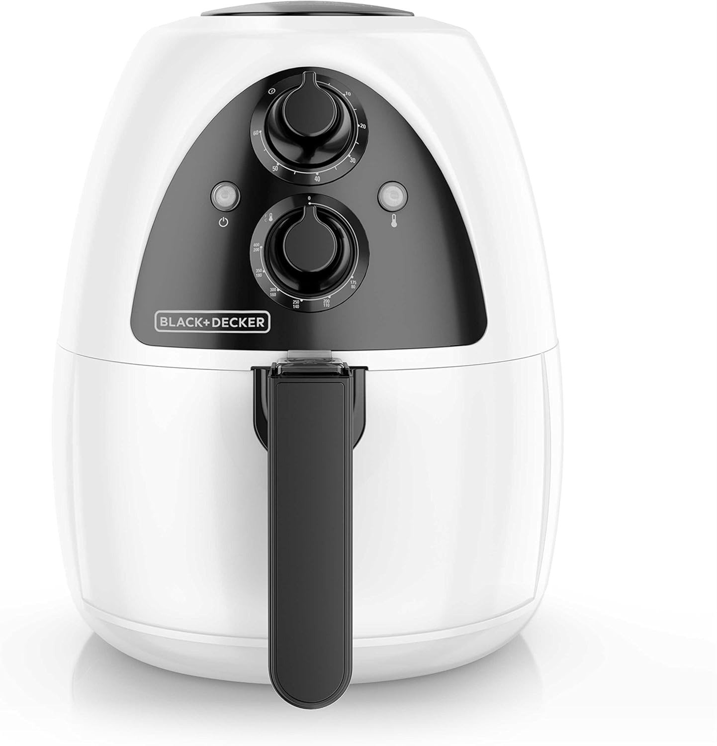2L Compact Air Fryer 1500W Dual Convection Fans Nonstick Dishwasher Safe White