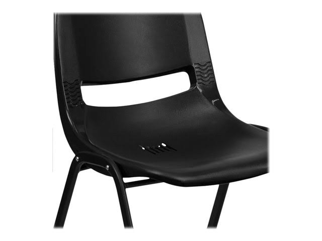 Flash Furniture HERCULES - Chair - ergonomic - mid-back - plastic, 18 gauge powder-coated steel - black (pack of 5)