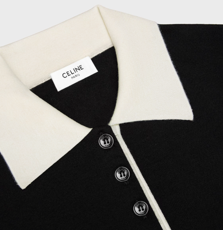 CELINE polo sweater IN fine cashmere silk