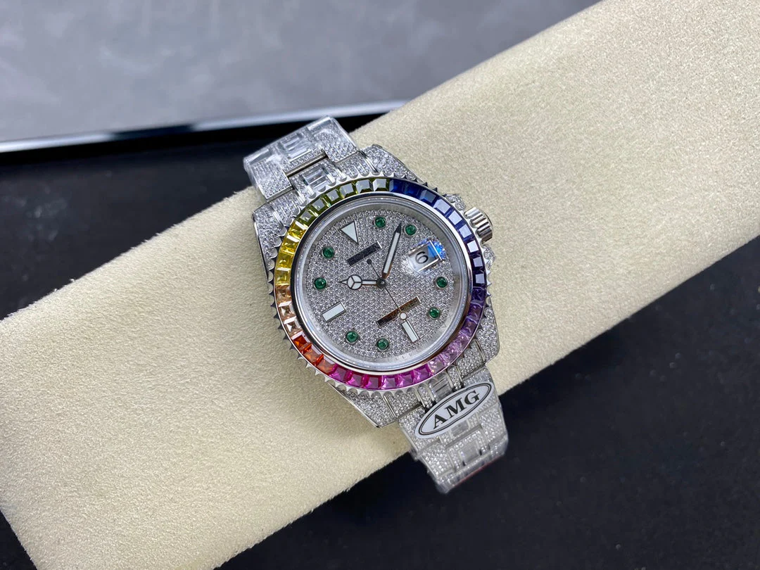 Rolex Submariner Date Rainbow Green Full Diamond