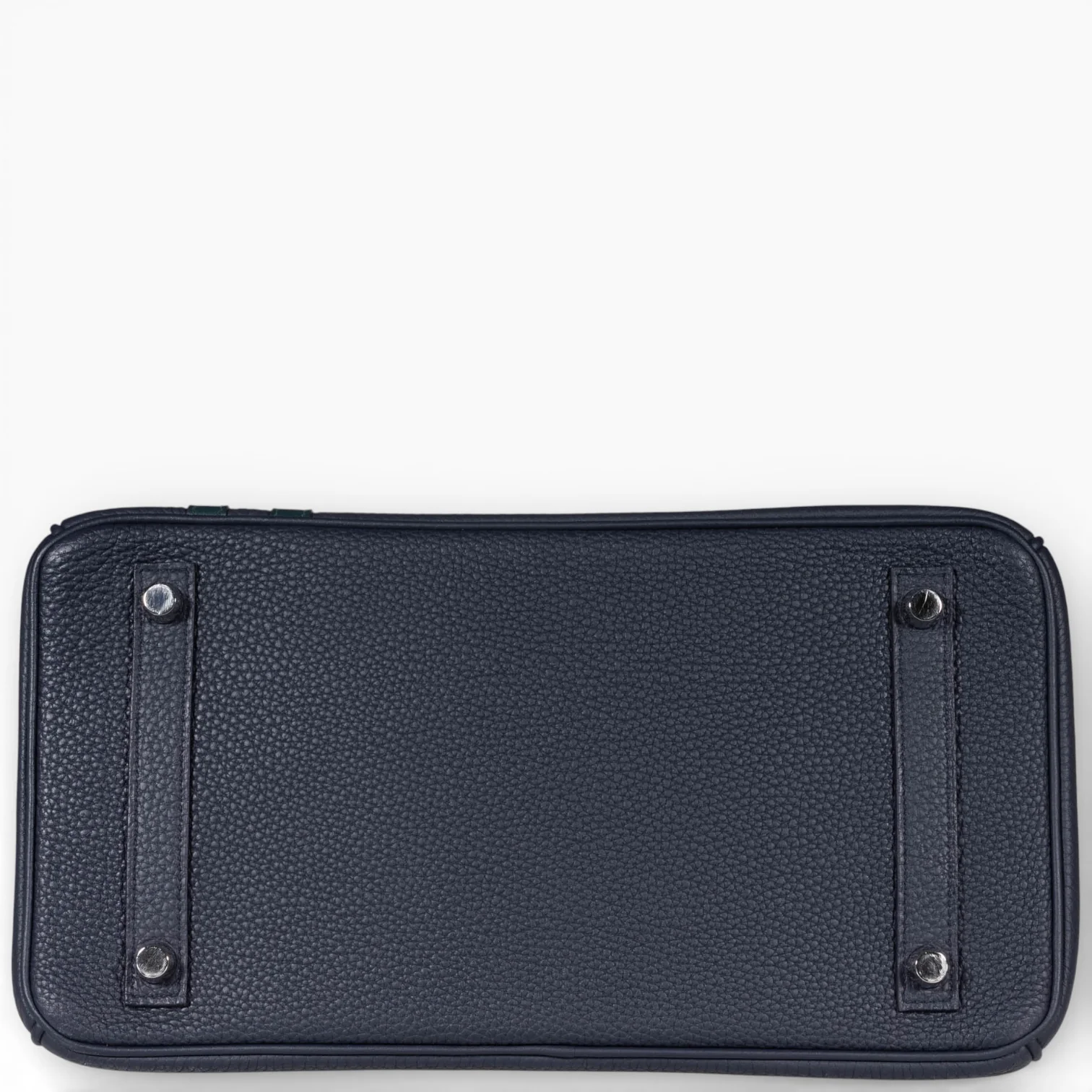 Hermès Birkin 30 Officier Bleu Nuit and Vert Cypress Togo Palladium Hardware