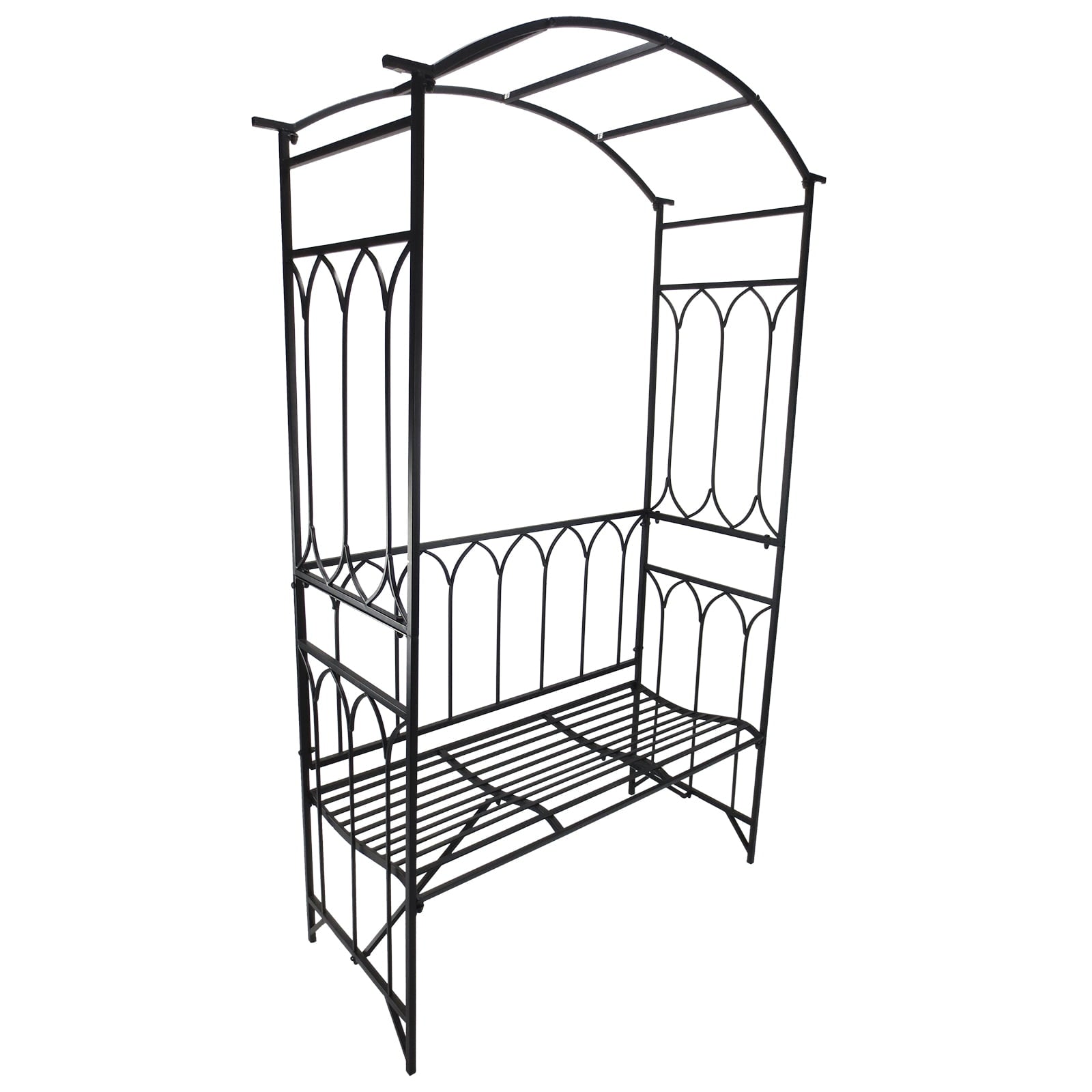 Outsunny 21″ Black Metal and Steel Arbor