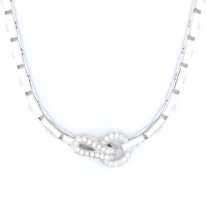 Cartier Agraf Necklace 18K White Gold Diamond