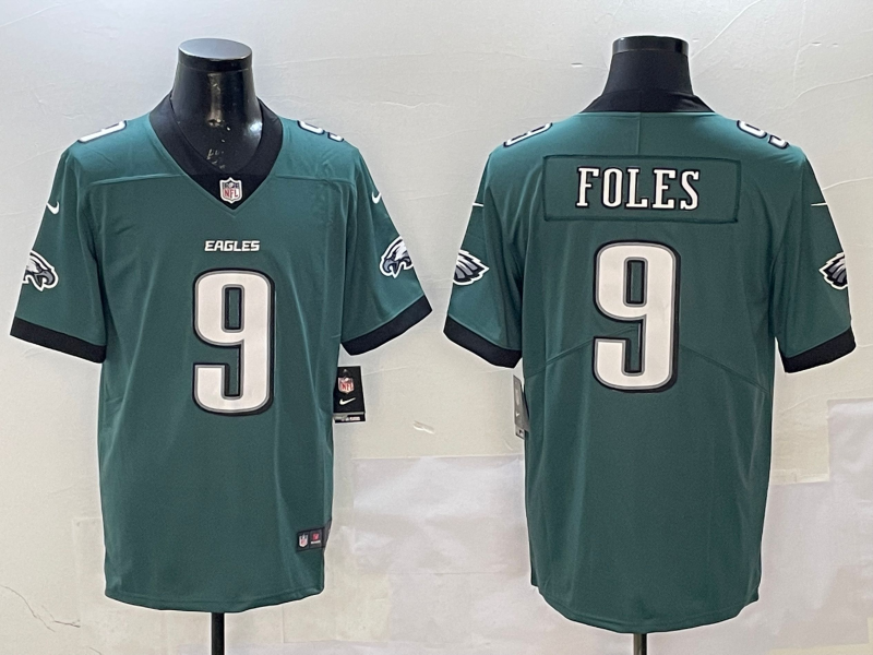 Men's Philadelphia Eagles Nick Foles #9 Midnight Green Game Jersey