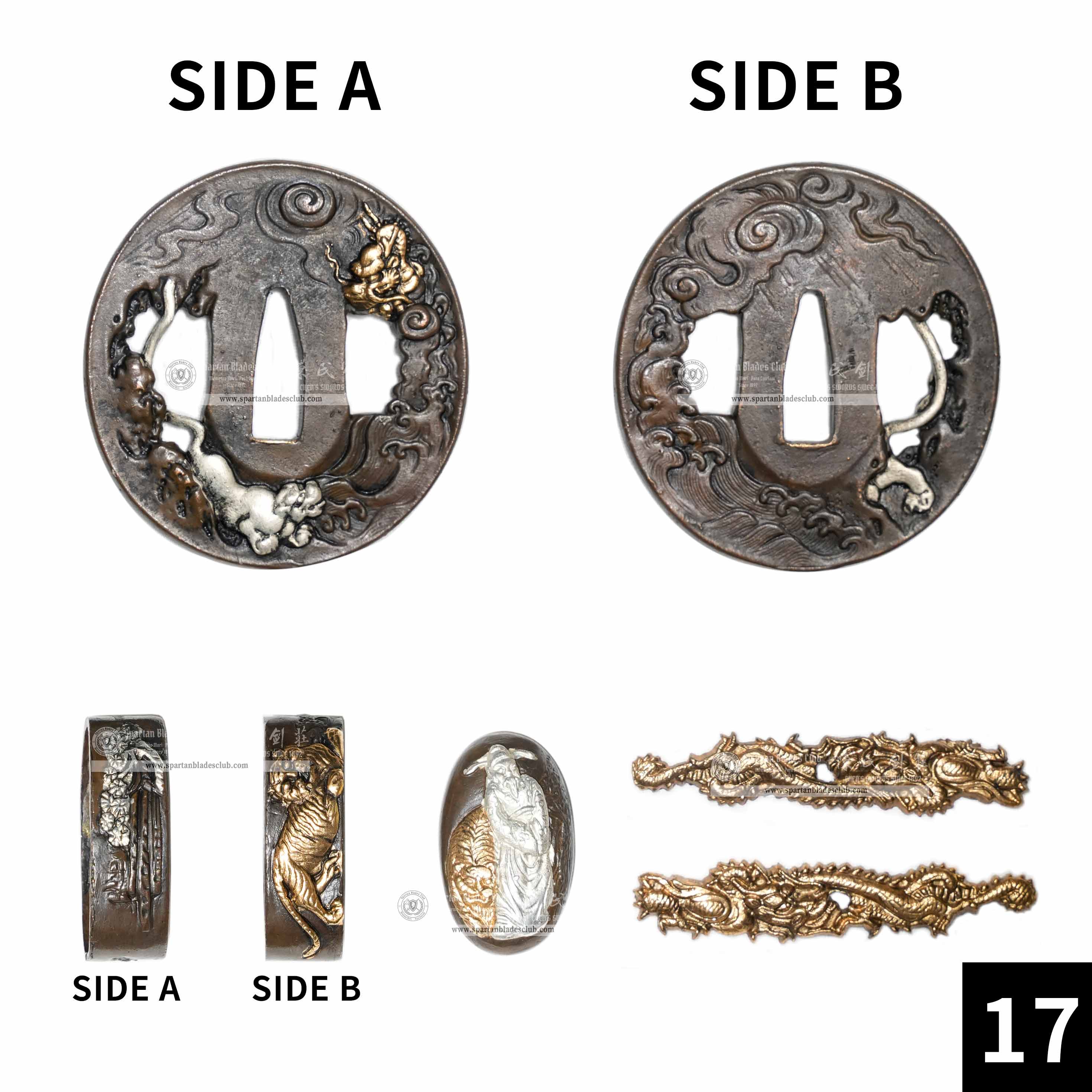 Custom Your Katana | Loong（Chinese Dragon） | Complete Set Fittings (Brass Gilded) | Spartan Blades Club | CHEN'S SWORDS 1892 - Spartan Blades Club - 陳氏劍莊1892