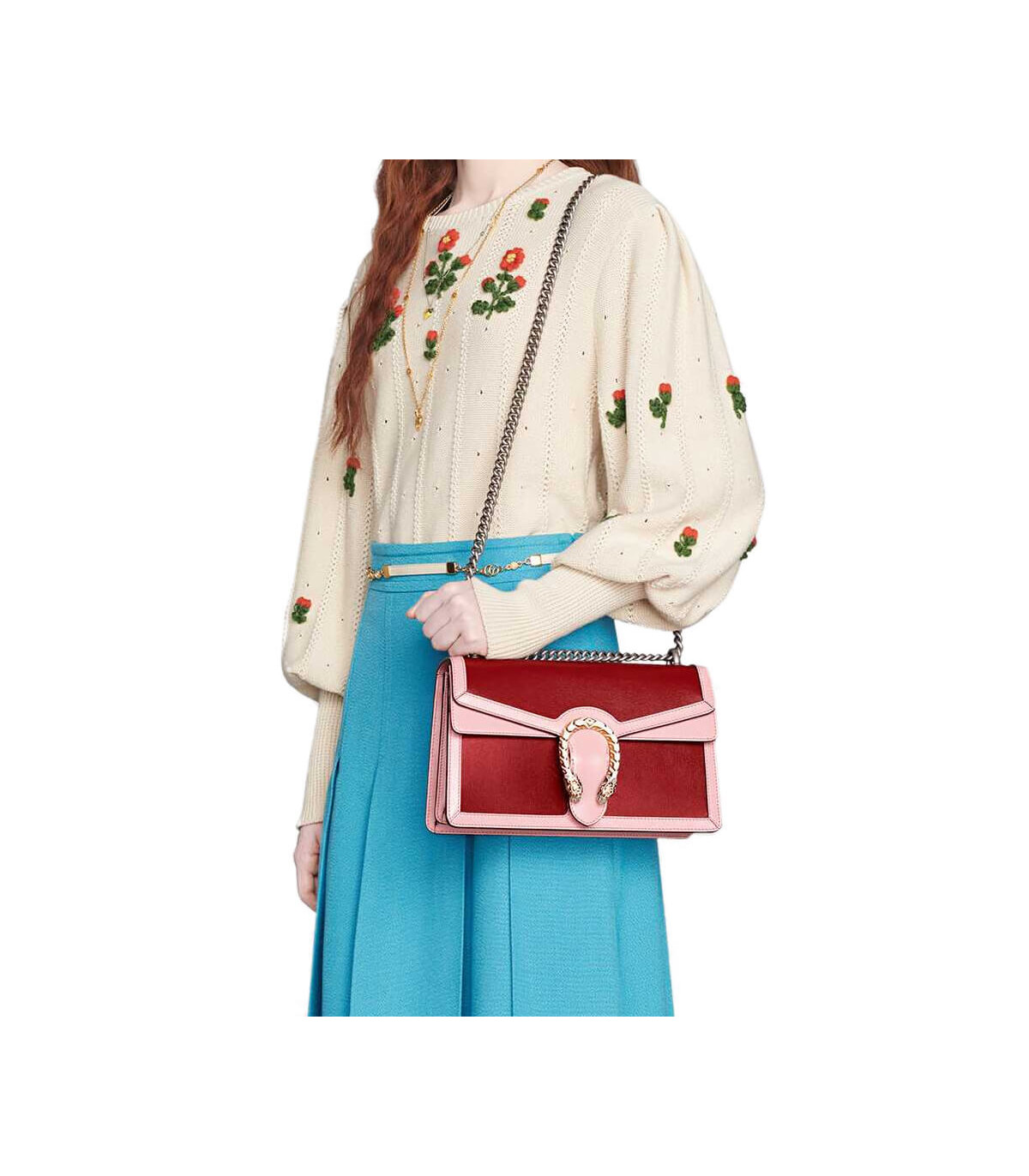 Gucci Dionysus Small Shoulder Bag Red and Pink Leather