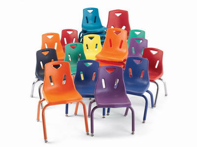 Berries Stacking Chairs with Powder-Coated Legs - 12x22 HT - Set of 6 - Yellow