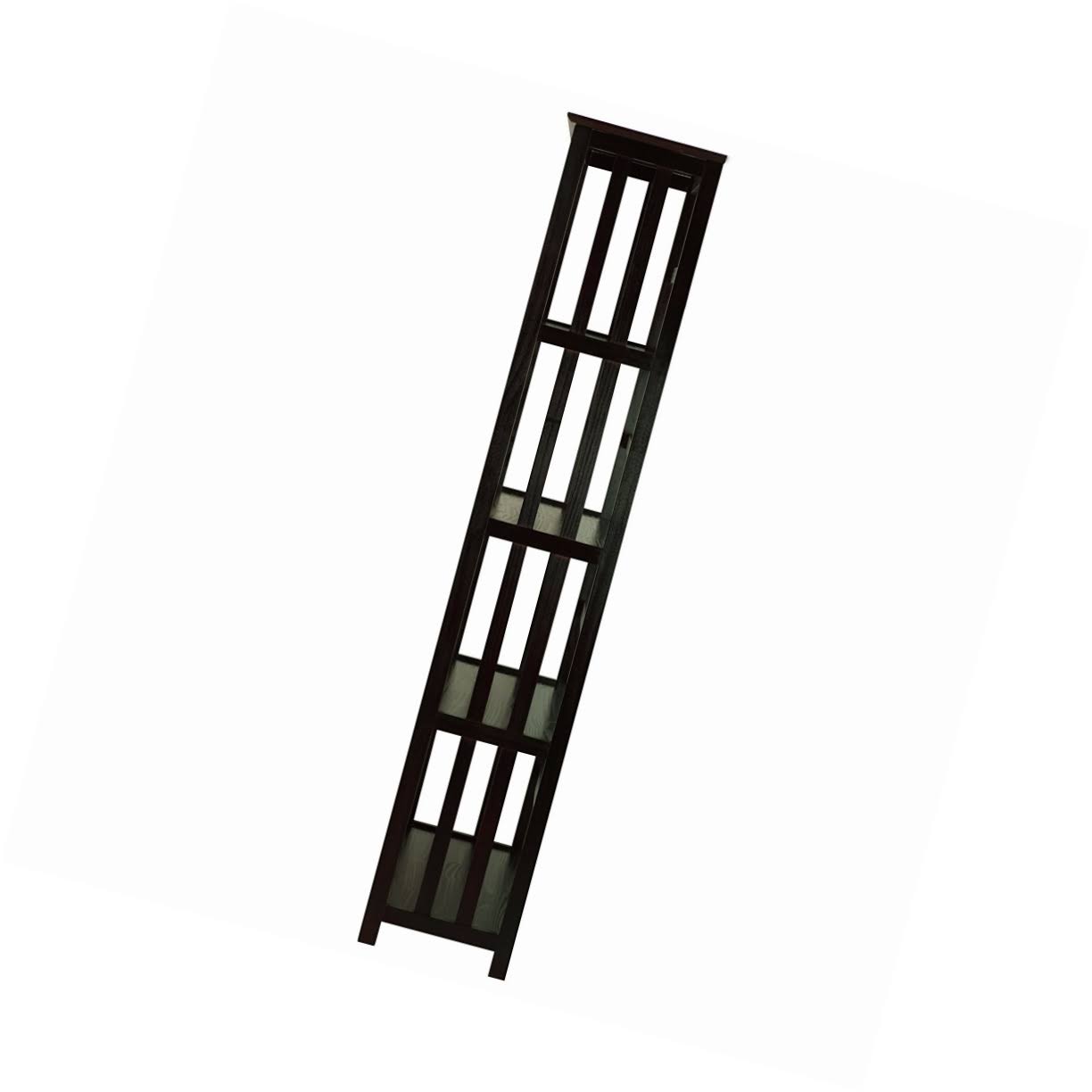 Mission Style 5-Shelf Bookcase-Espresso, Brown