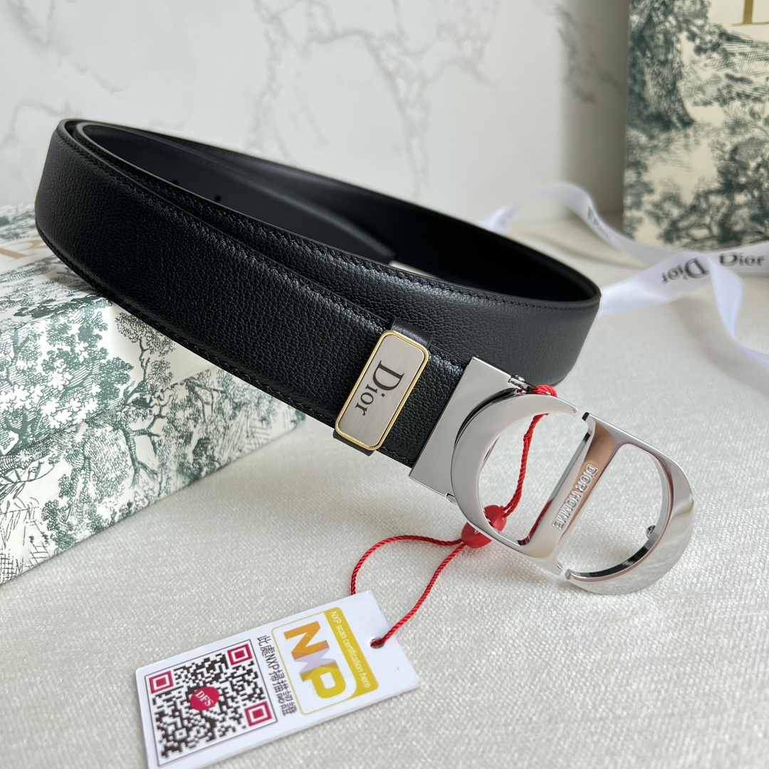 Dior belt  top layer leather - cnluxepick