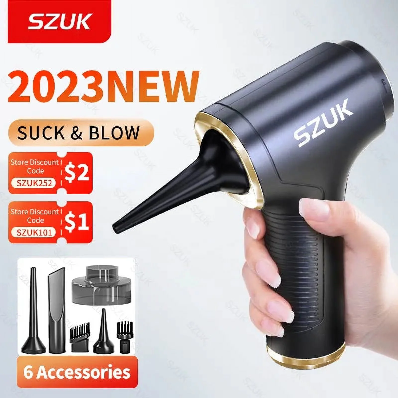 SZUK 98000PA Car Vacuum Cleaner Mini Wireless Cleaning Machine Strong Suction Powerful Handheld for Car Portable Home Appliance