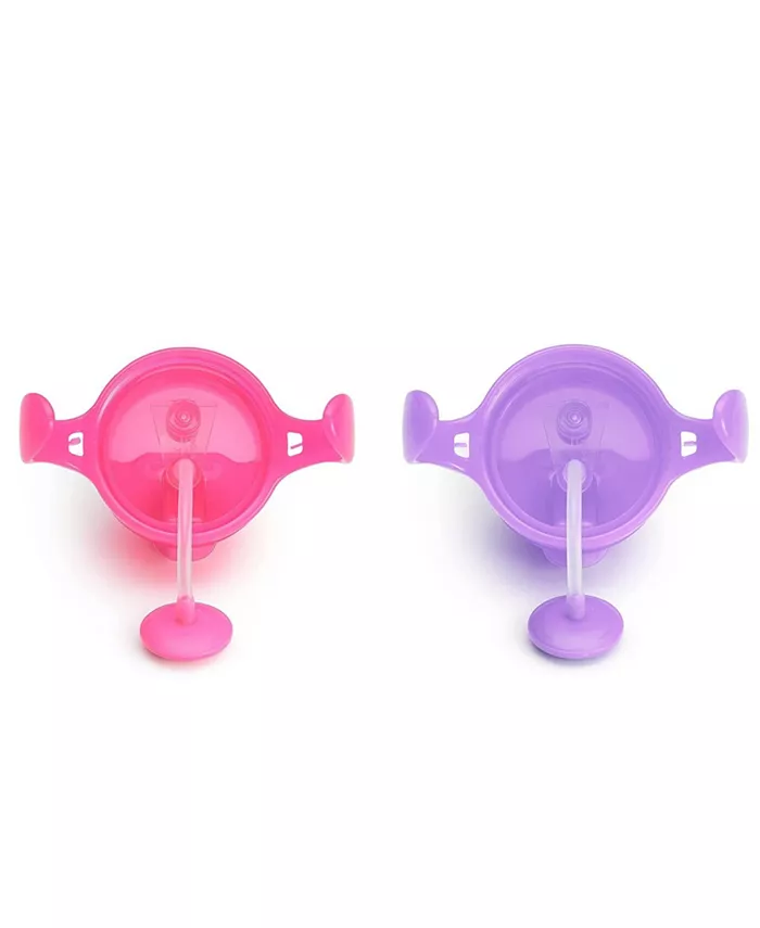 Munchkin Click Lock Weighted Straw Cup, 7 oz, Pink Purple, Pack of 2