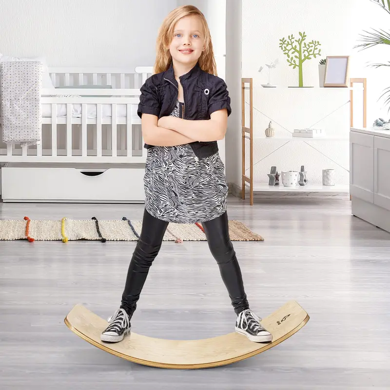 Wooden Balance Board – 35-Inch Stability Trainer for Kids and Adults (660 lb Weight Capacity)