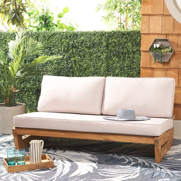 SAFAVIEH Outdoor Chester Solid Wood 2Seater Sofa